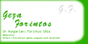 geza forintos business card